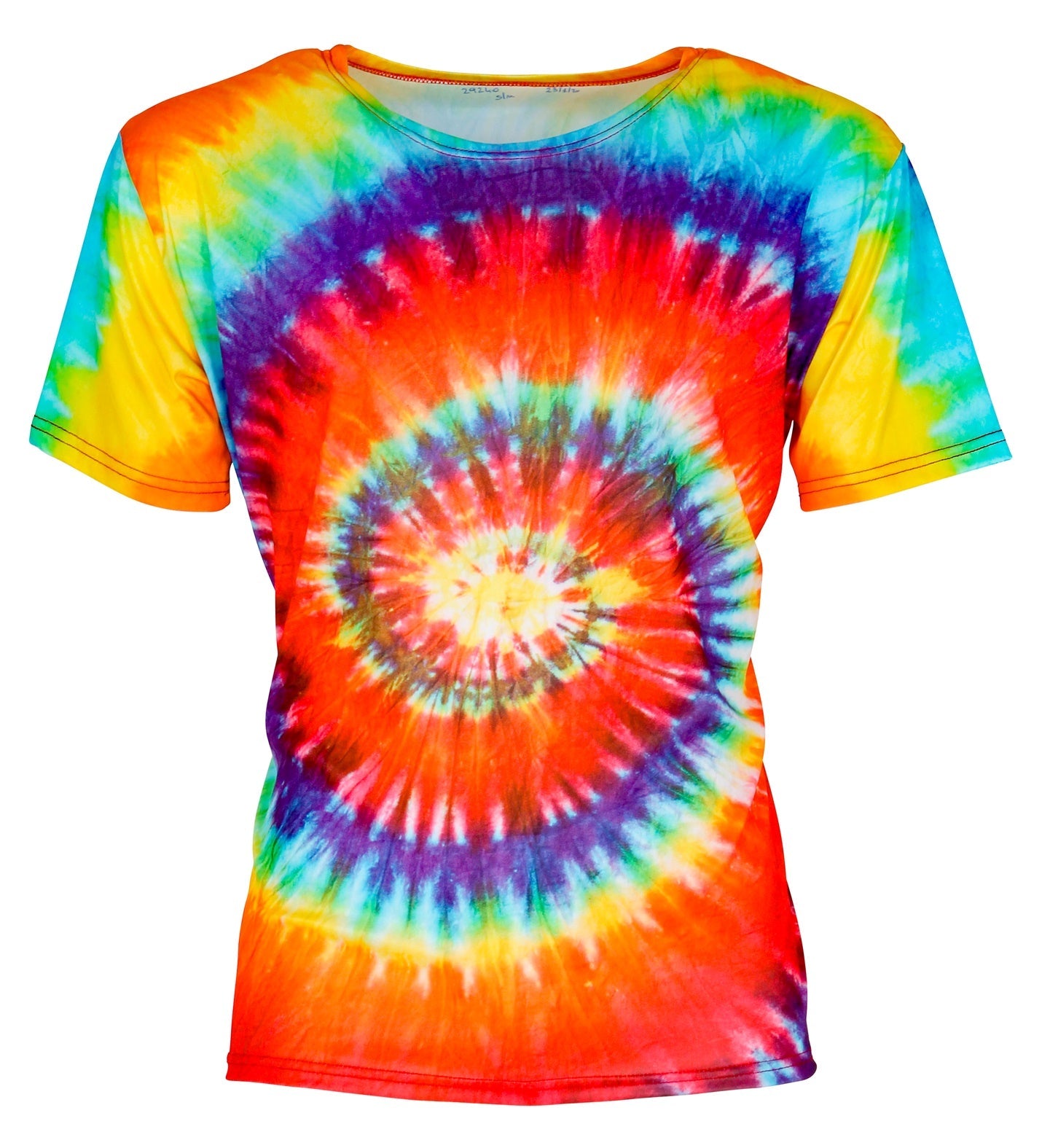 Unisex hand-dyed batik hippie shirt in colorful tie-dye pattern with relaxed fit.