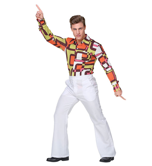 Widmann Hippie Flare Hose Weiß – High Waist Mit Taschen - Fasnacht24.ch