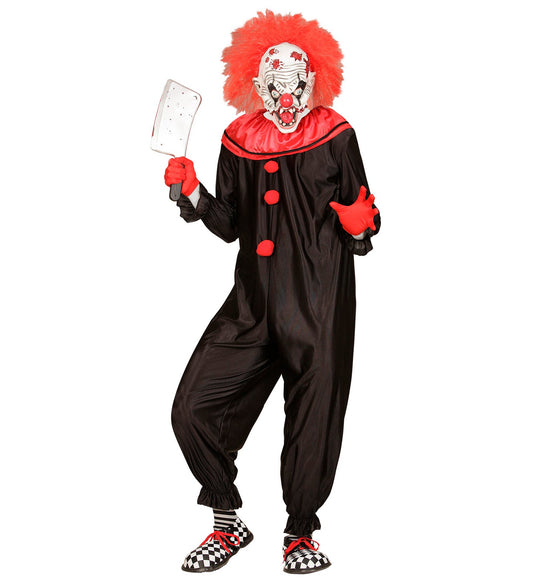 Killer Clown Kostüm Jumpsuit – Widmann Horror Clown Outfit Schwarz-Rot - Fasnacht24.ch