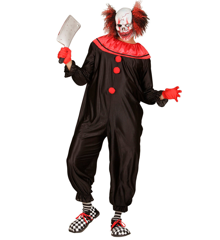Widmann Killer Clown Kostüm Jumpsuit Schwarz-Rot - Fasnacht24.ch – Detailansicht