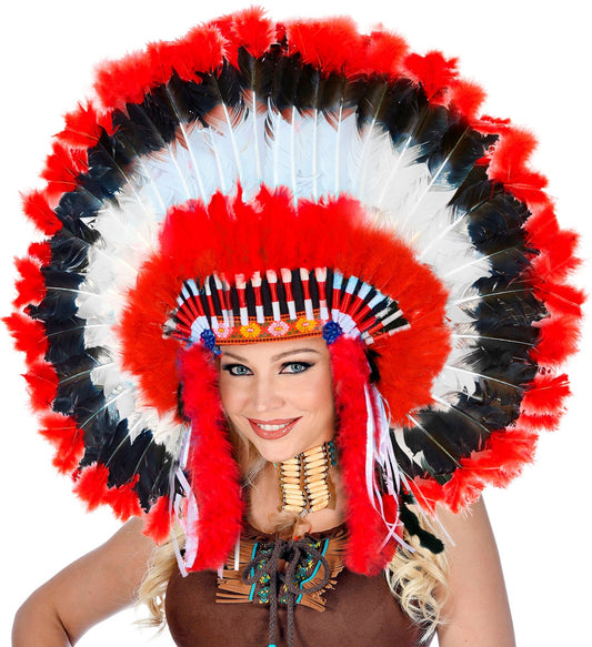 Widmann Indianer Federn Kopfschmuck – Buntes Flexibles Haarband - Fasnacht24.ch