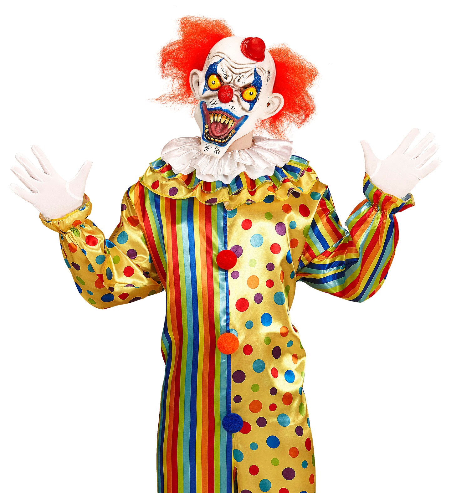 Widmann Killer Clown Horror Maske – Rote Perücke & Mini-Hut - Fasnacht24.ch