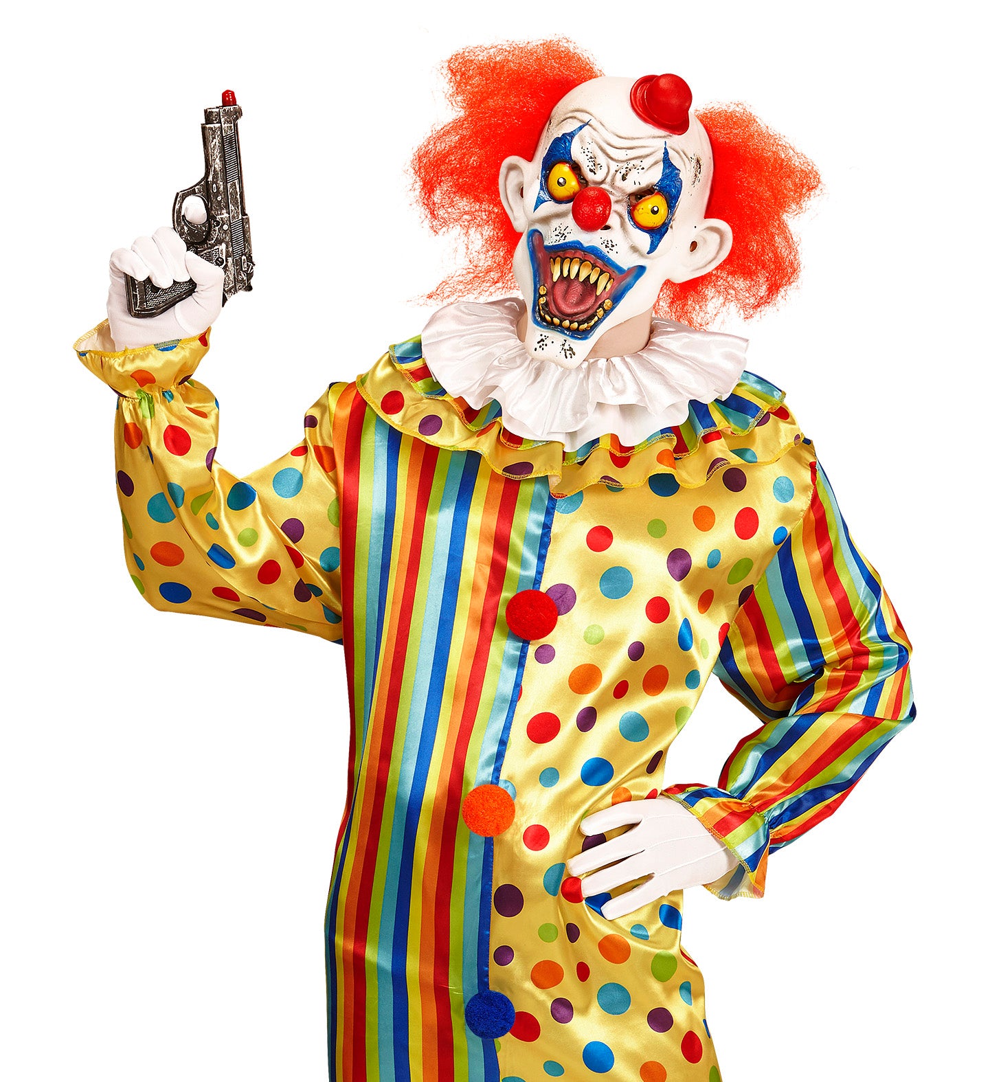 Widmann Killer Clown Horror Maske – Rote Perücke & Mini-Hut - Fasnacht24.ch