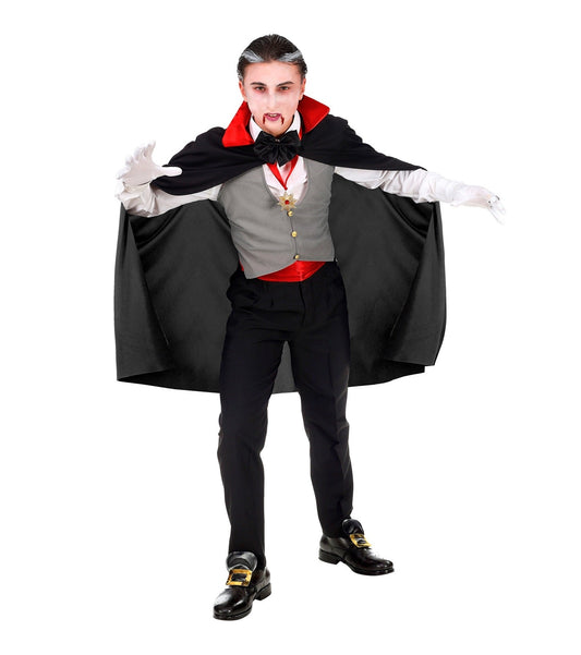 Kinder Vampir Kostüm Set mit schwarzer Weste, Umhang, Fliege und Accessoires für Jungen