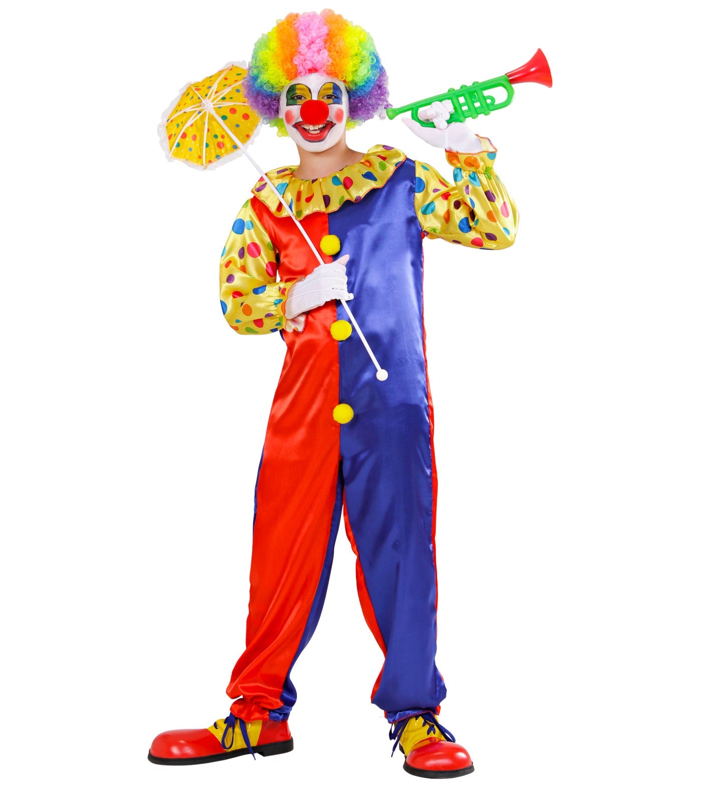 Clown Schuhe Kinder – Widmann Klassisch Bunte Lackoptik, Verstellbar - Fasnacht24.ch