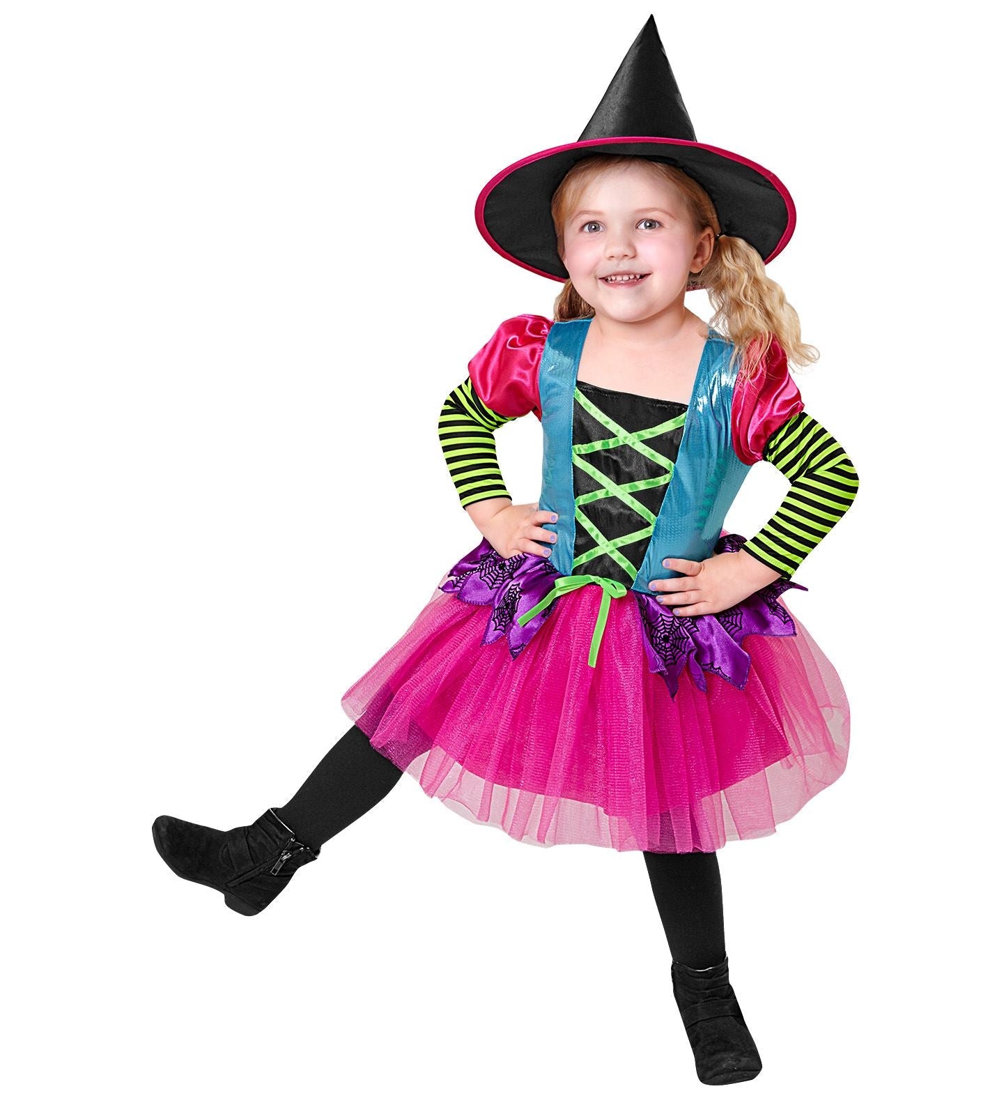Widmann Kleine Hexe Kinderkostüm – Schwarzes Kleid mit Hut - Fasnacht24.ch