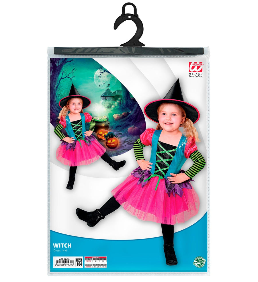 Widmann Kleine Hexe Kinderkostüm Schwarzes Kleid mit Hut - Fasnacht24.ch – Detailansicht
