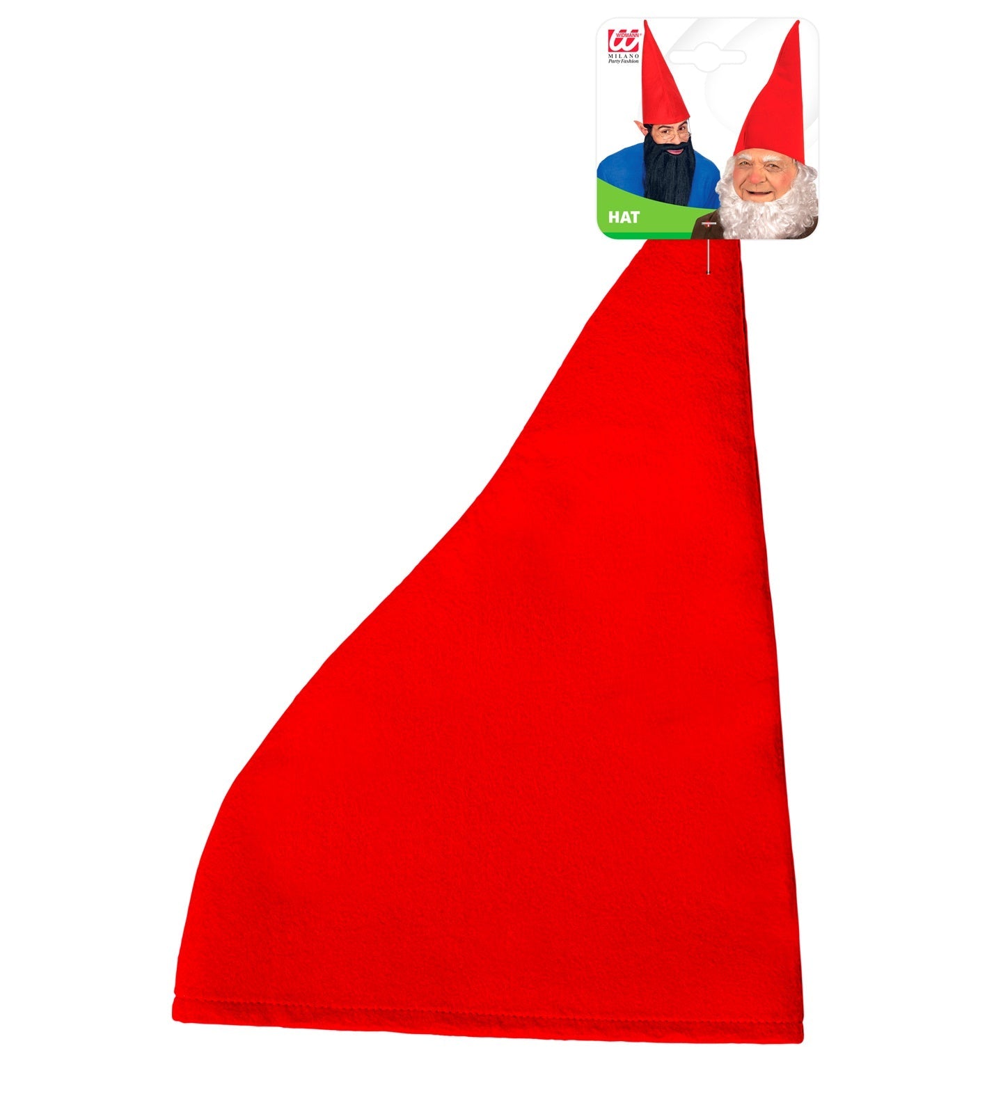 Rote, spitz zulaufende Koboldmütze aus Fleece für Fasching und Märchenpartys.