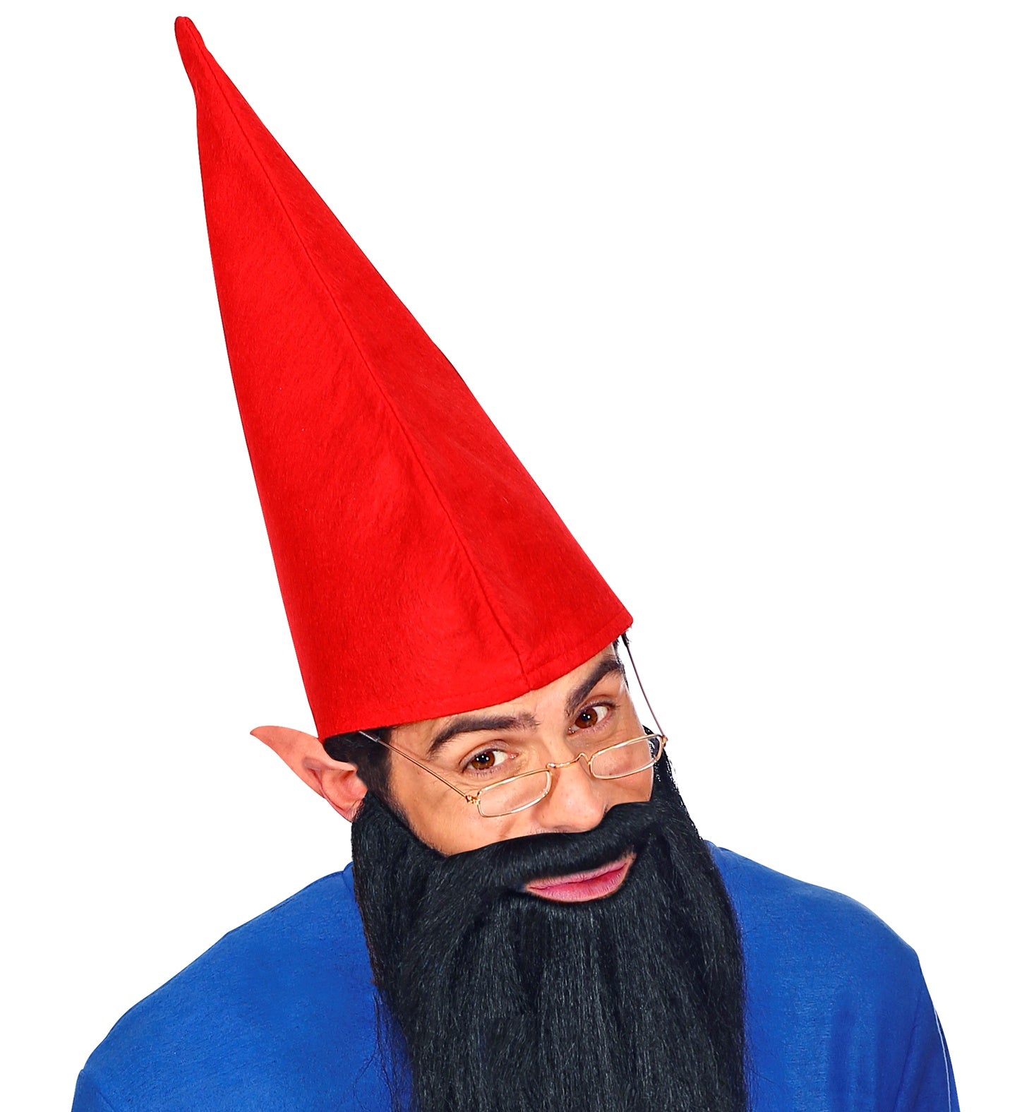 Rote spitze Koboldmütze aus Fleece mit elastischem Material für Erwachsene und Teenager