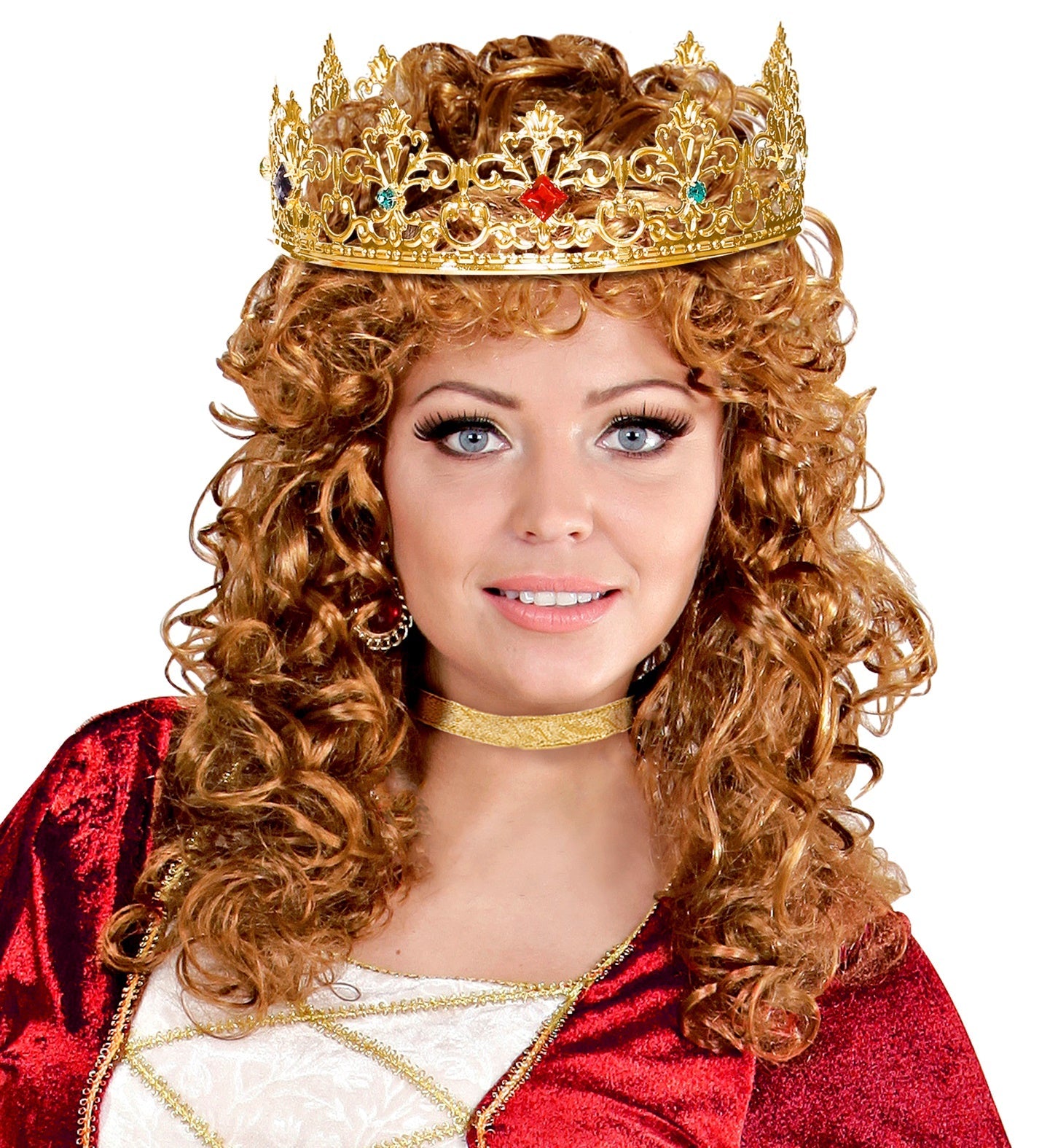 Widmann Königliche Goldene Krone – Metall Mit Handgesetzten Strasssteinen - Fasnacht24.ch