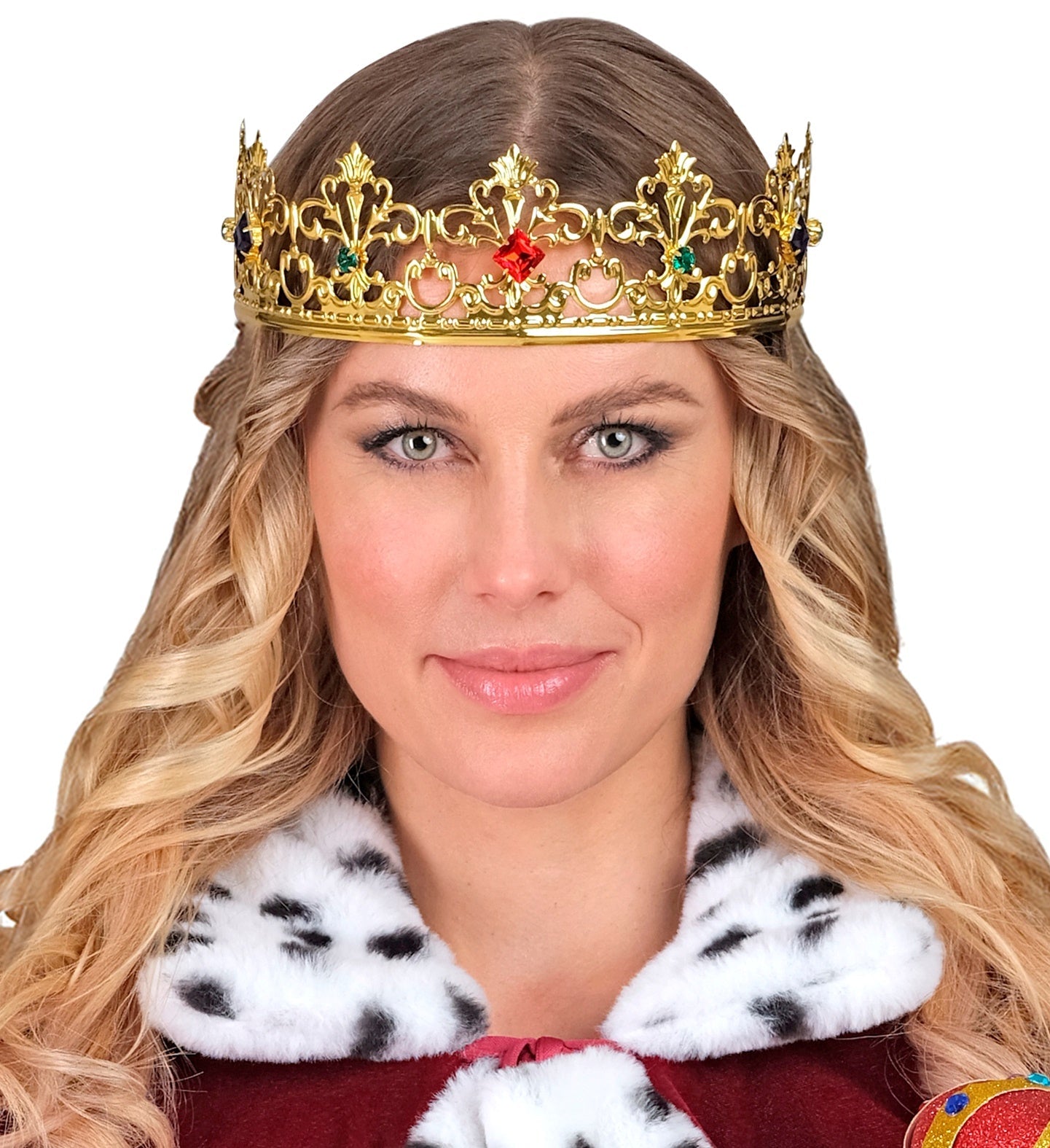 Widmann Königliche Goldene Krone – Metall Mit Handgesetzten Strasssteinen - Fasnacht24.ch