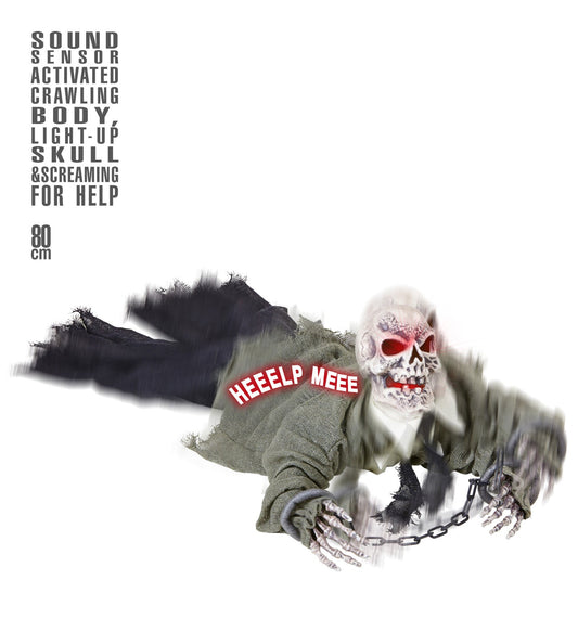 Animierter Crawling Zombie Groundbreaker 80cm – Widmann Halloween Deko - Fasnacht24.ch