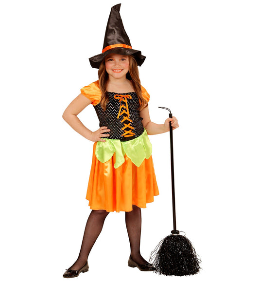 Widmann Halloween Kinderkostüm – Kürbis Hexe mit Kleid und Hut - Fasnacht24.ch