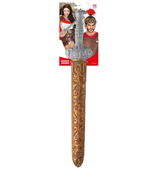 50cm ABS Kurzschwert with scabbard for cosplay, featuring detailed hilt and blade.