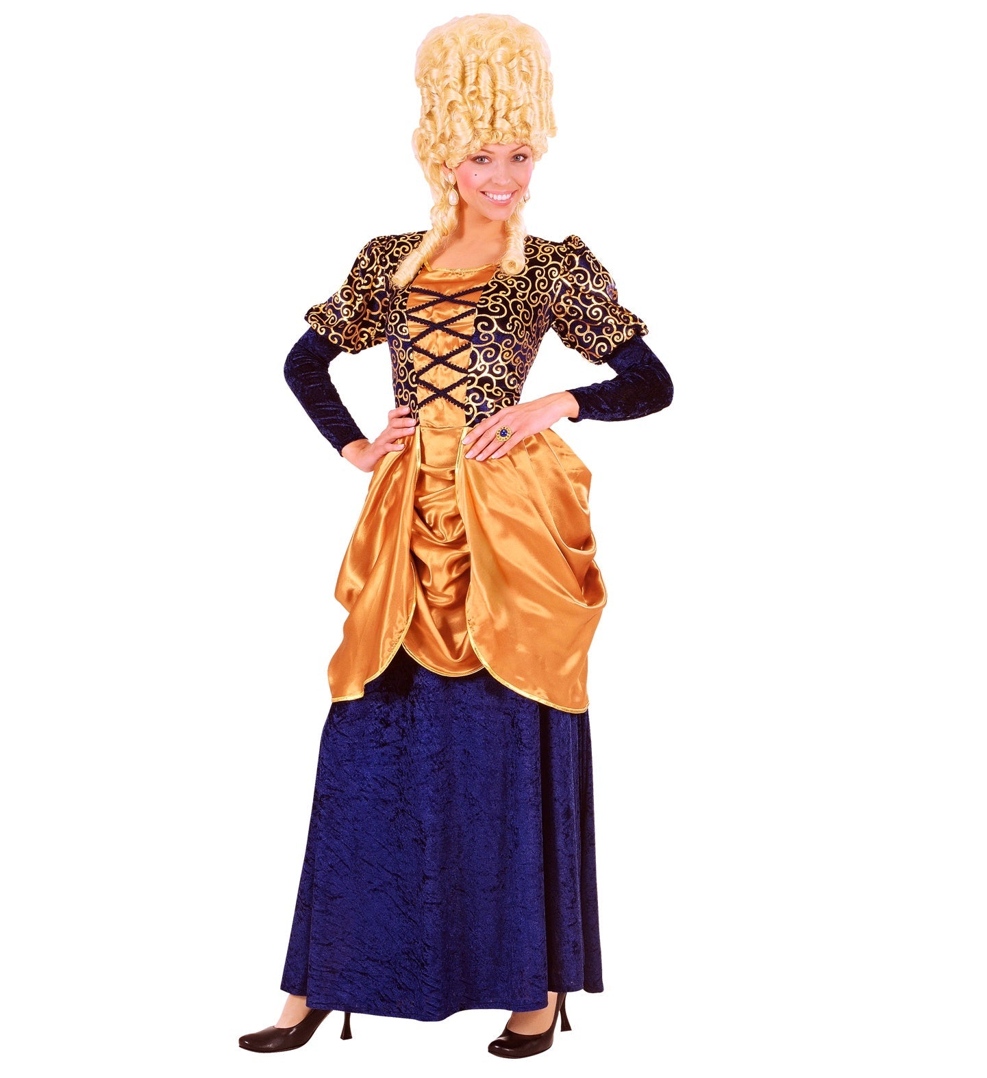 Widmann Marquise Marchesa Blaue Samt Kostüm – Elegantes Ballkleid - Fasnacht24.ch