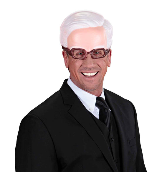 Widmann Halbmaske Ohne Kinn – Weiße Haare Und Brille - Fasnacht24.ch