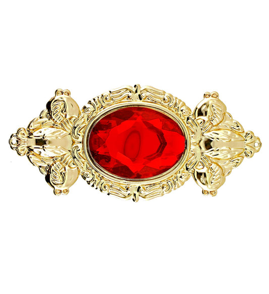 Widmann Maxi Brosche Gold – Roter Rubin 24 Karat Vergoldet - Fasnacht24.ch
