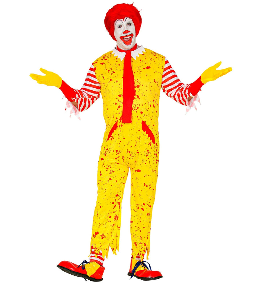 Widmann Killer Clown Kostüm blutiger Overall und Schal für Männer bei Fasnacht24.ch – Detailansicht