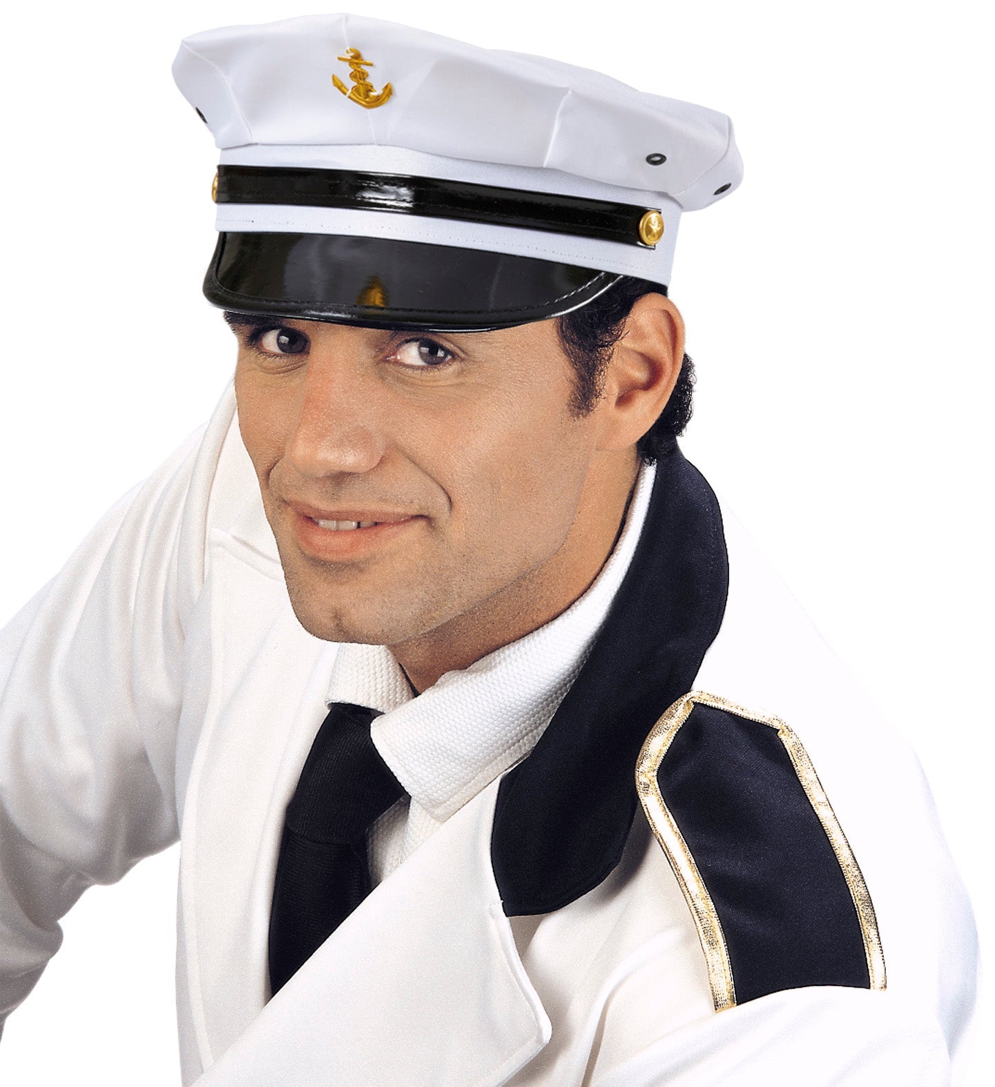 Marine Offizier Mütze – Widmann Navy Cap Weiß Poly-Cotton - Fasnacht24.ch