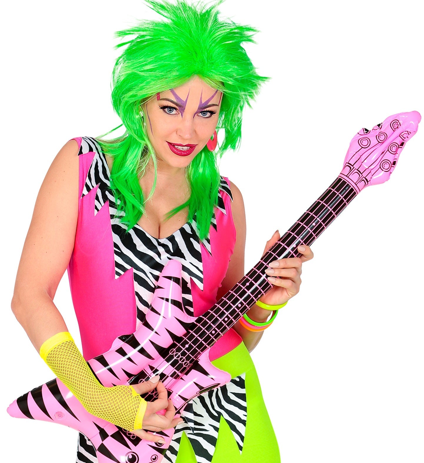 handschuhe gitarre Neon Gelbe Fingerlose Netzhandschuhe 33cm – Stylisch & Komfortabel – Fasnacht24.ch
