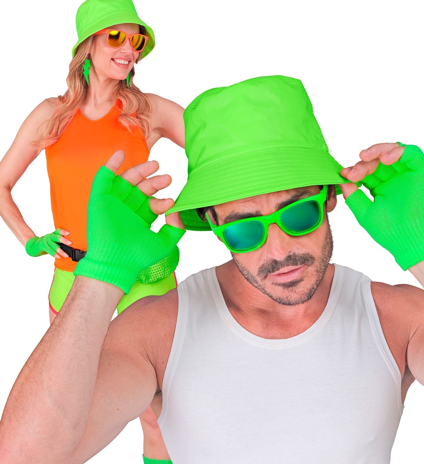 Widmann Fingerlose Woll-Handschuhe – Neon Grün, Warm & Praktisch - Fasnacht24.ch