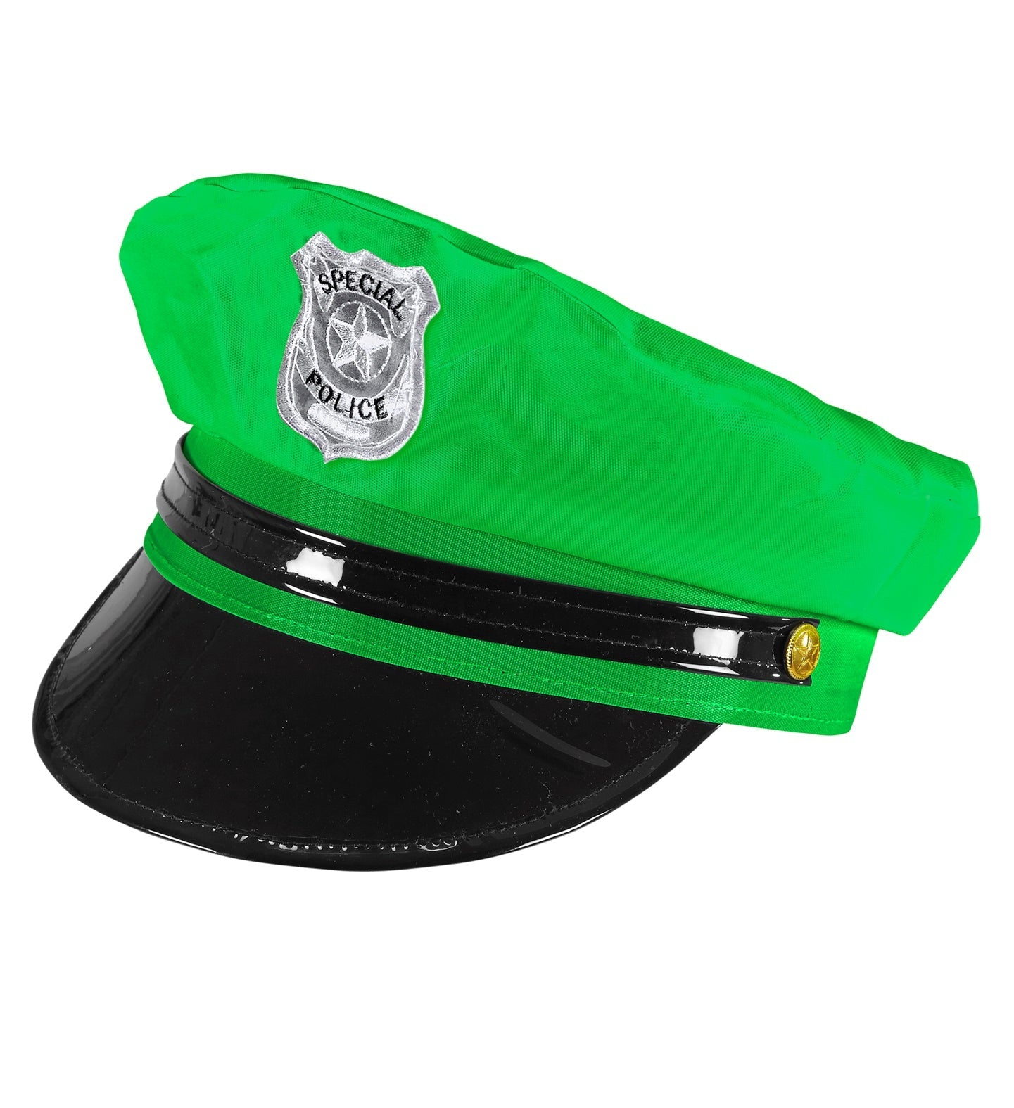 Neongrüne verstellbare Police-Cap aus Baumwolle mit breiter Krempe für Sonnenschutz