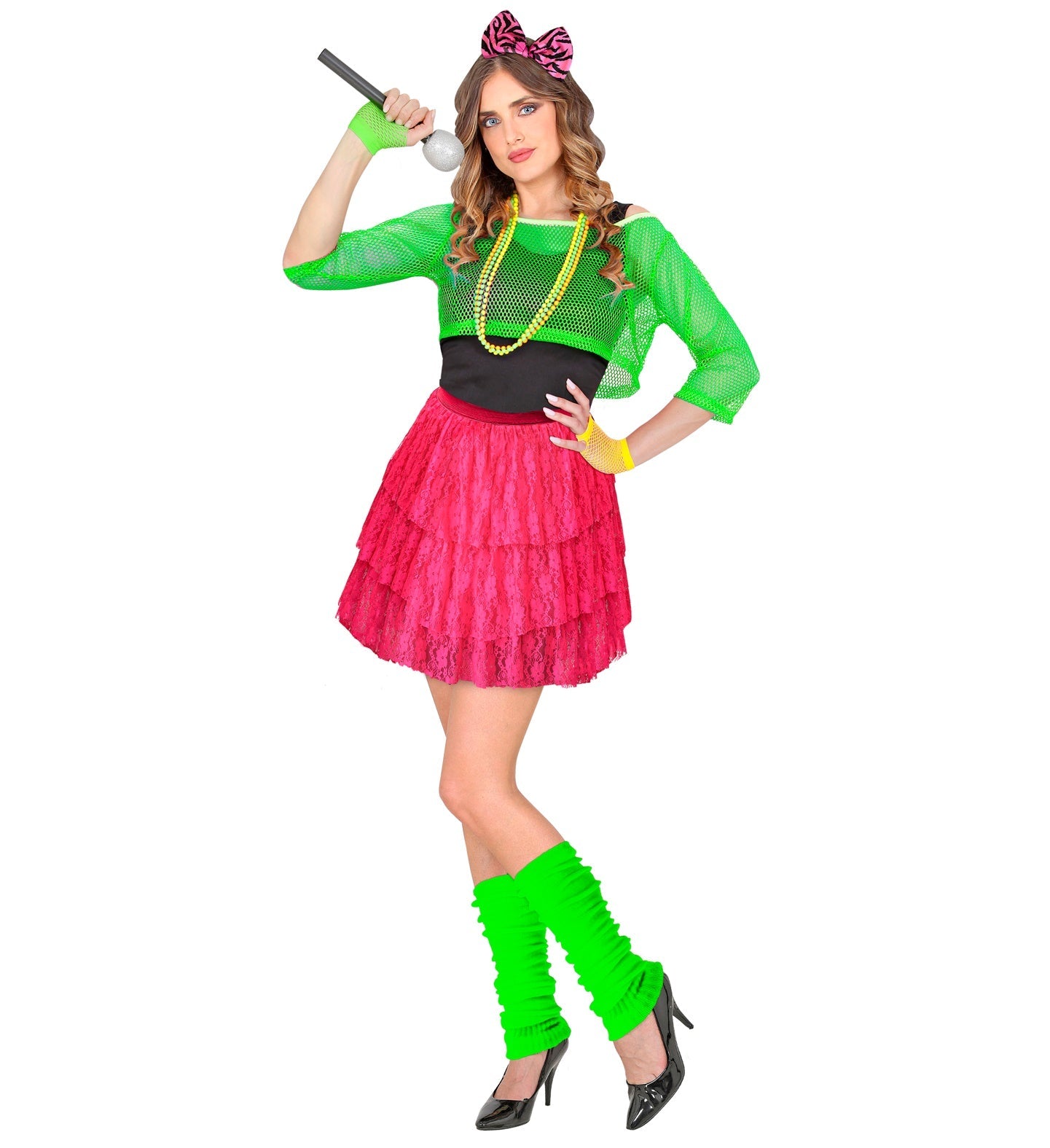 Neon pink Tutu-Rock mit Spitzenrüschchen für Haustiere, luftige Schichten und elastischer Bund.