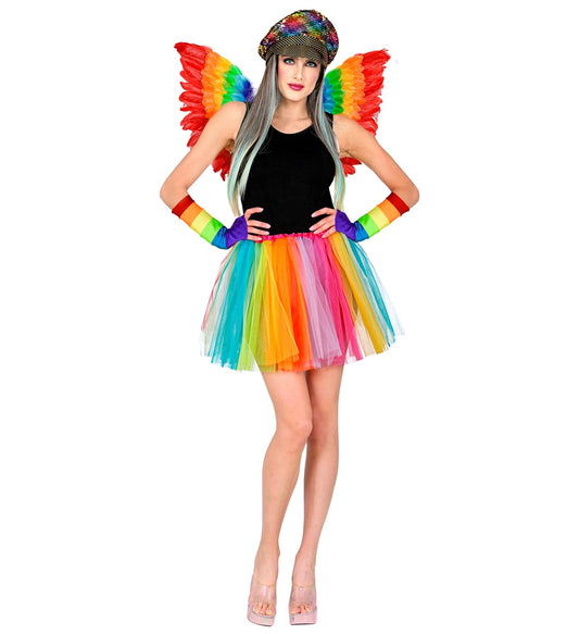 Neon rainbow tutu petticoat with 40cm tulle layers for dogs.