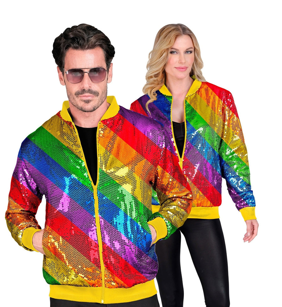 Widmann Paillettenjacke – Unisex Reversible Rainbow Sequin Jacke - Fasnacht24.ch – Produktansicht