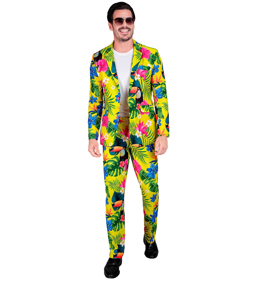 Widmann Neon Tropen Herrenanzug – Leichtes Party Jackett & Hose Set – Produktansicht