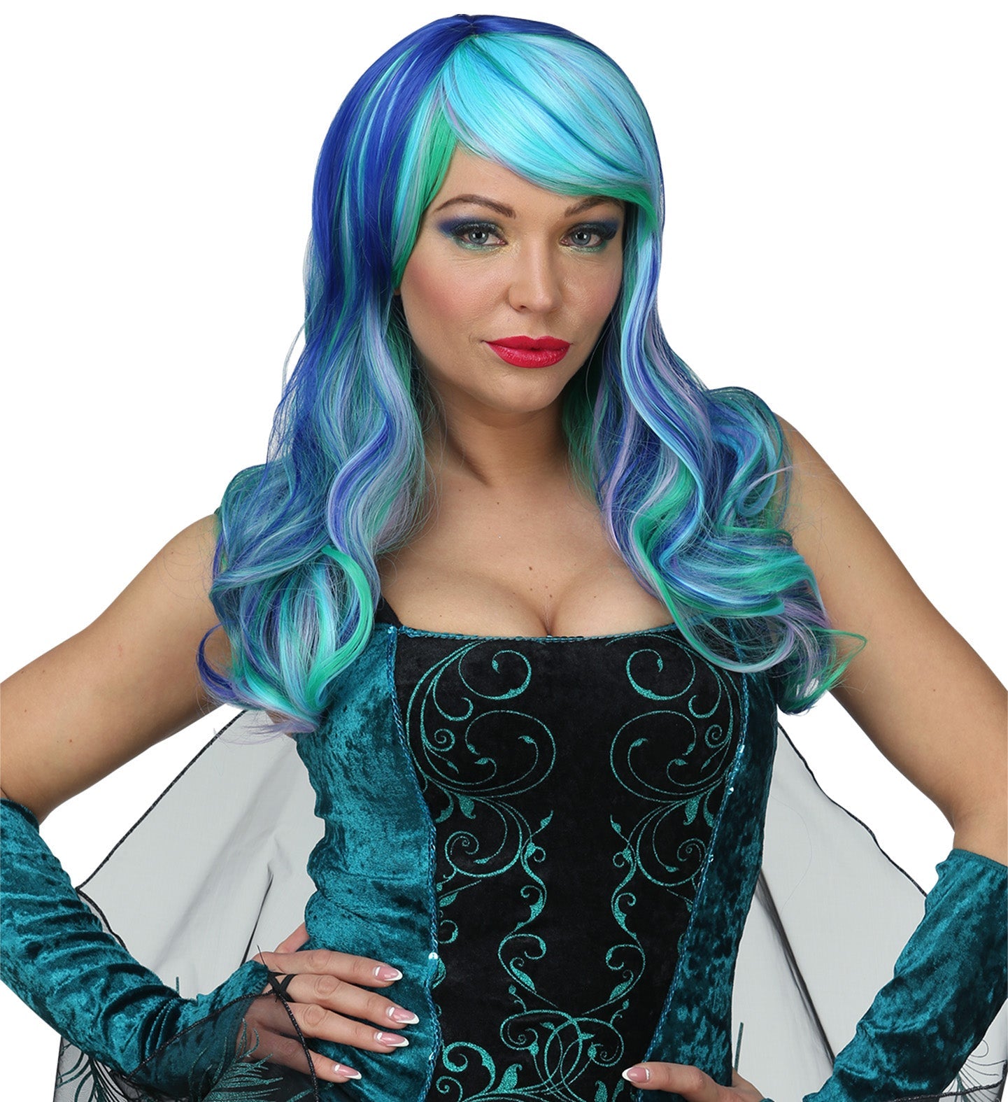 Widmann Dream Hair Mermaid Leia Lange Mehrfarbige Perücke – Hitzefest & Waschbar - Fasnacht24.ch