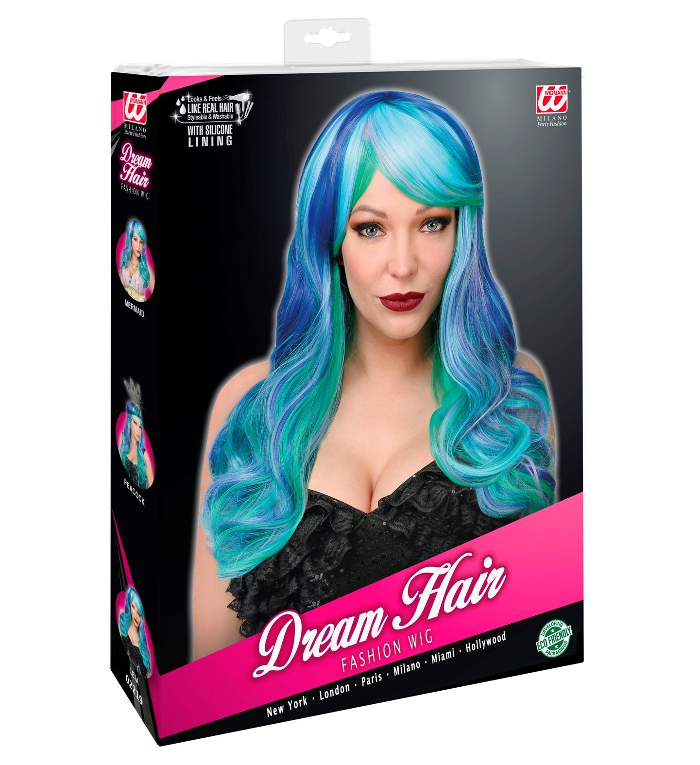 Widmann Dream Hair Mermaid Leia Lange Mehrfarbige Perücke – Hitzefest & Waschbar - Fasnacht24.ch