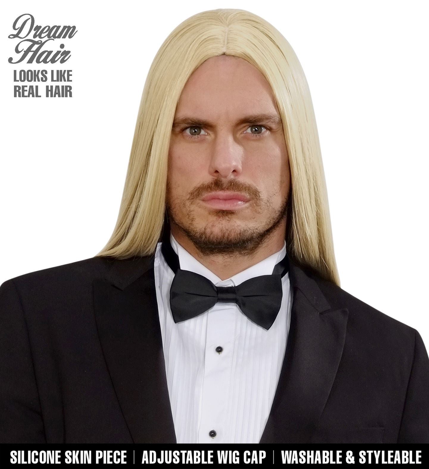 Widmann Dream Hair Victor – Lange Blonde Perücke, Verstellbar & Hitzebeständig - Fasnacht24.ch