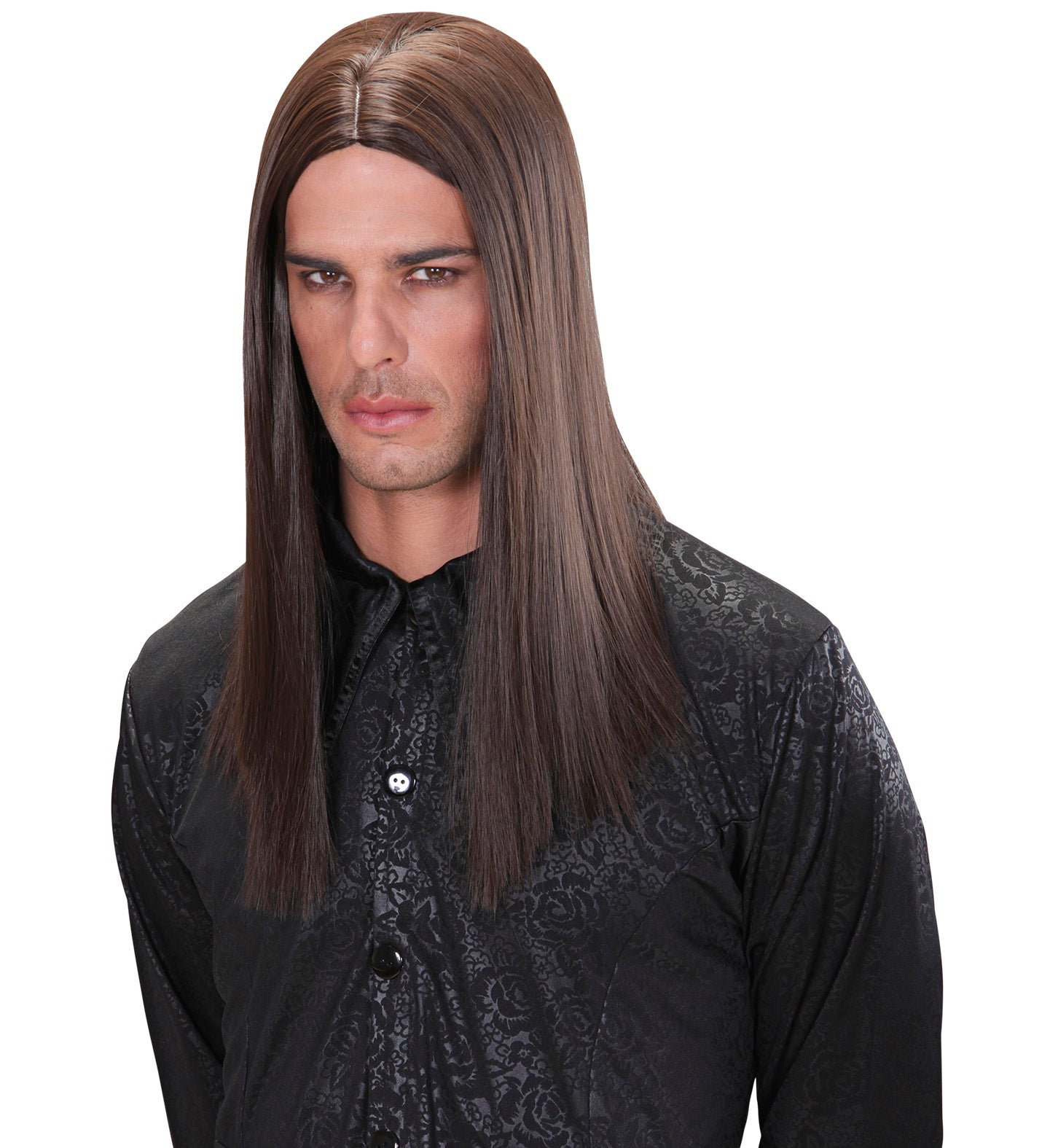 Widmann Dream Hair Victor – Lange Braune Synthetikperücke, Hitzebeständig - Fasnacht24.ch