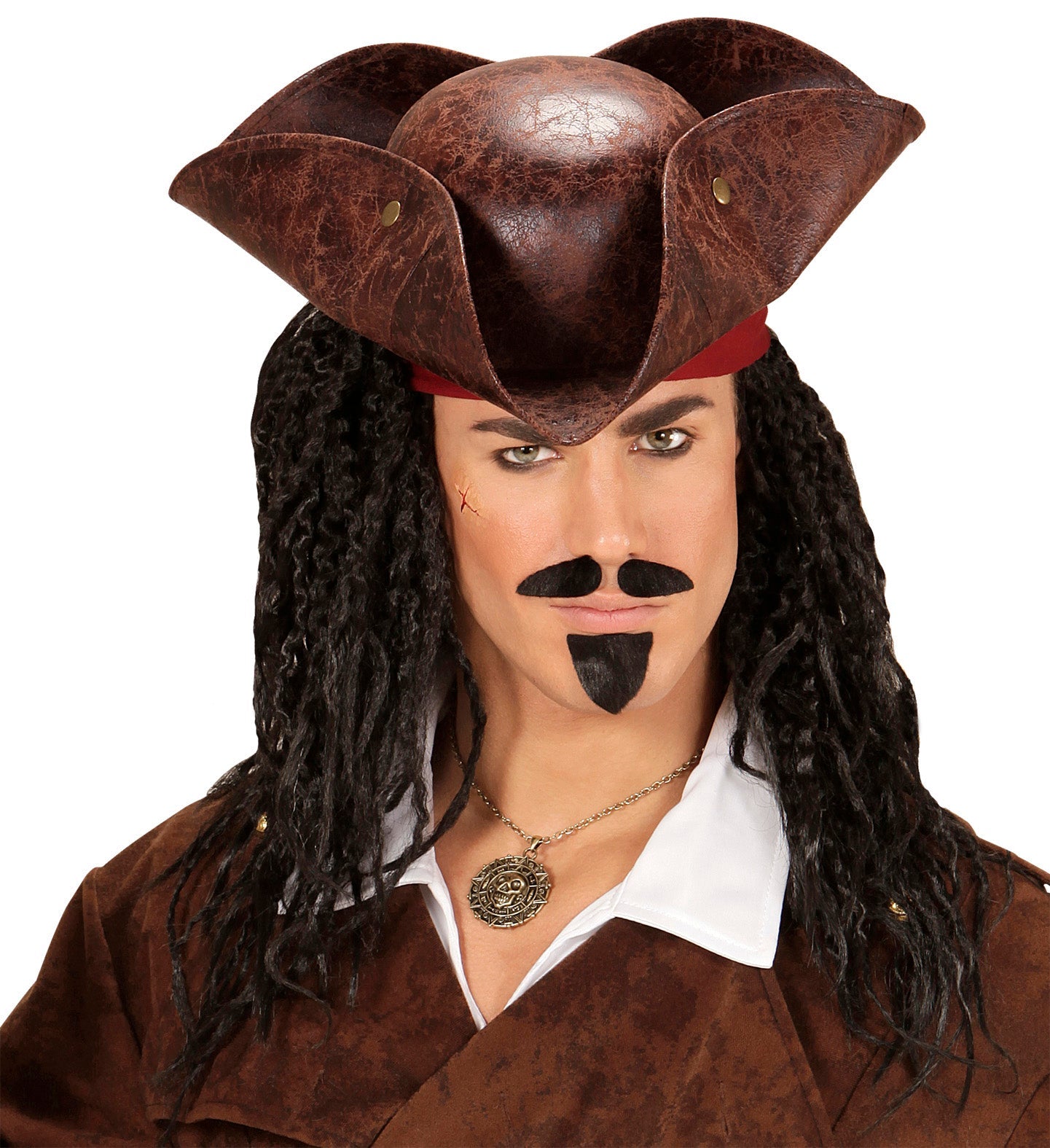 Widmann Piraten Halskette – Edelstahl Totenkopf Kompass Medaillon - Fasnacht24.ch