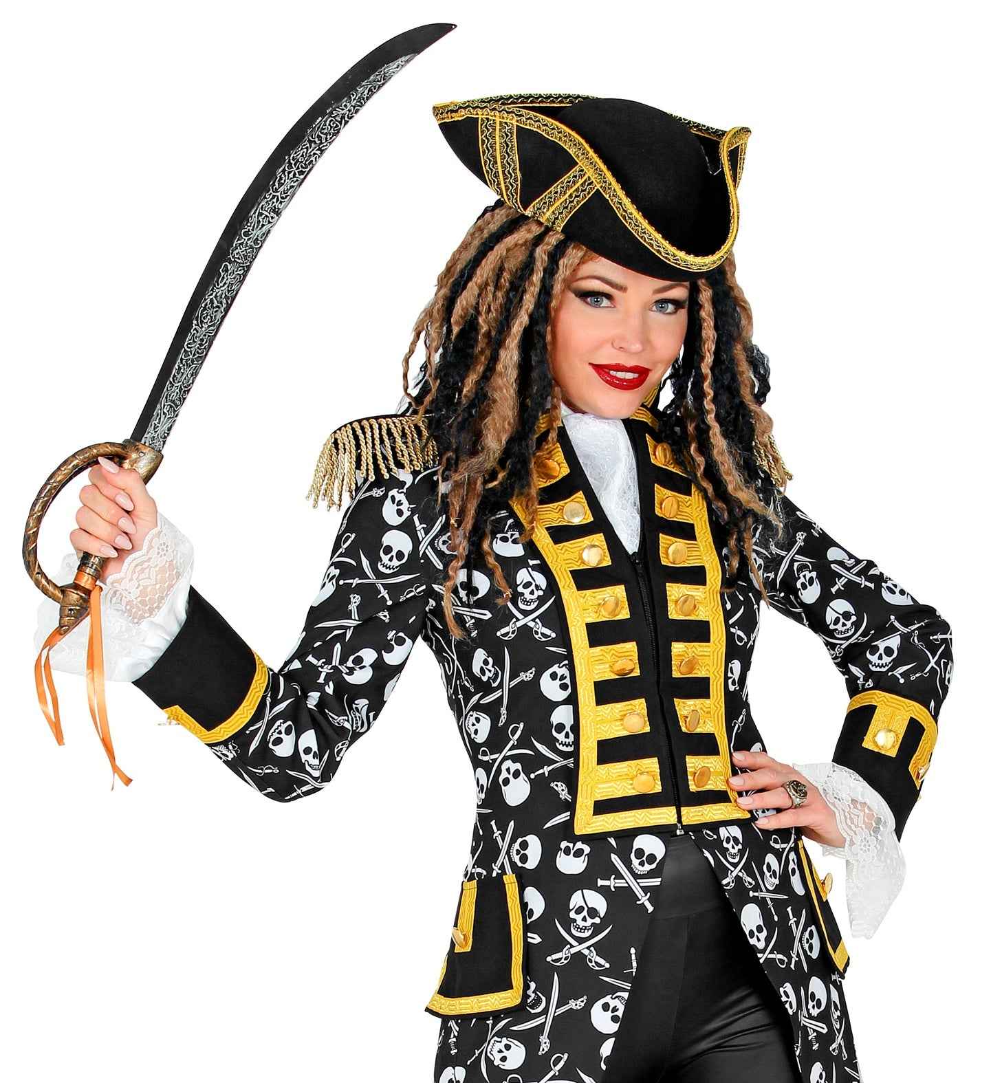 Widmann Piraten Schwert Säbel Deluxe 70cm lang – Kunststoff in Gold und Silber - Fasnacht24.ch