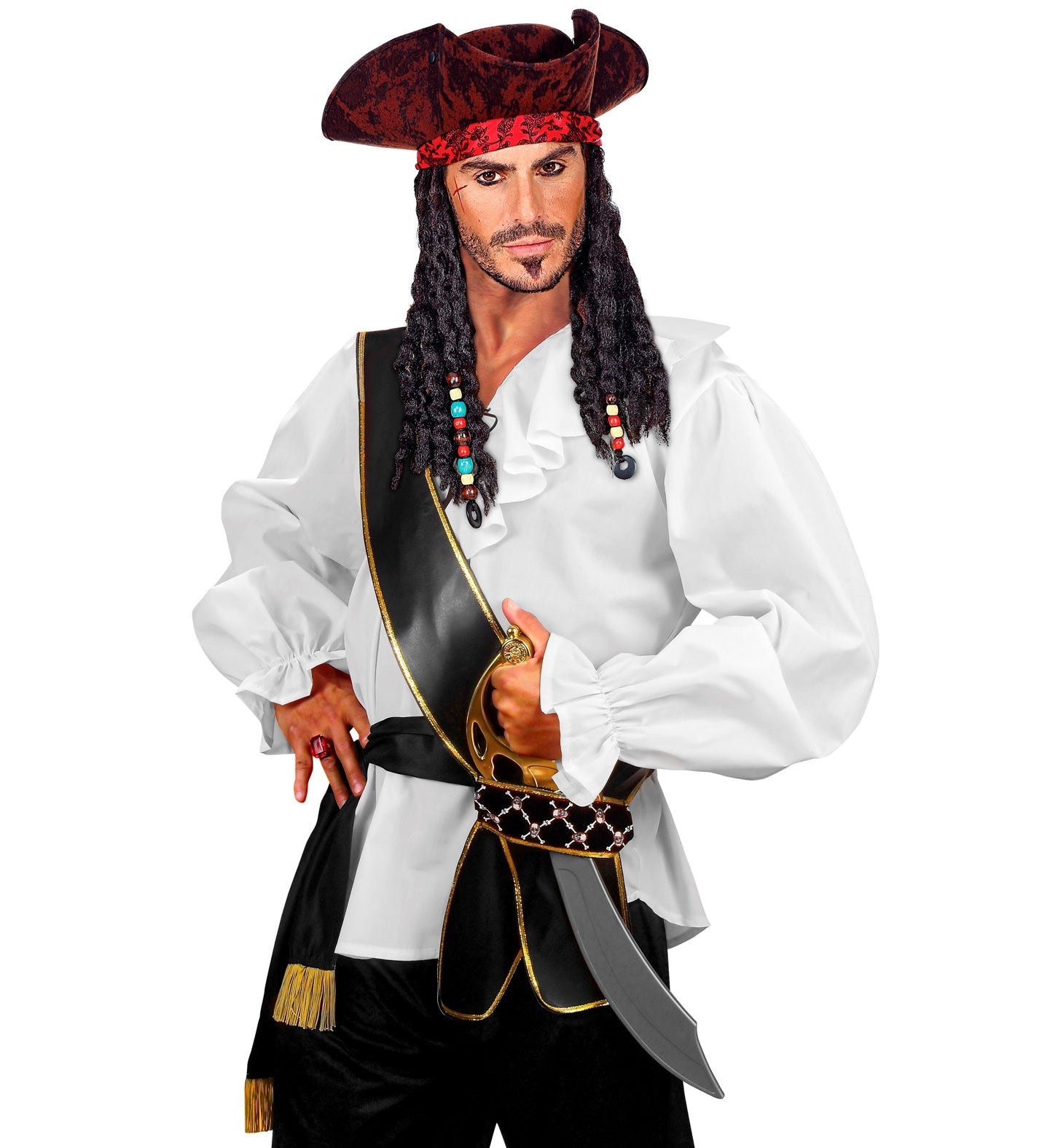 Verstellbarer Piraten-Schwerthalter mit authentischer Lederoptik.