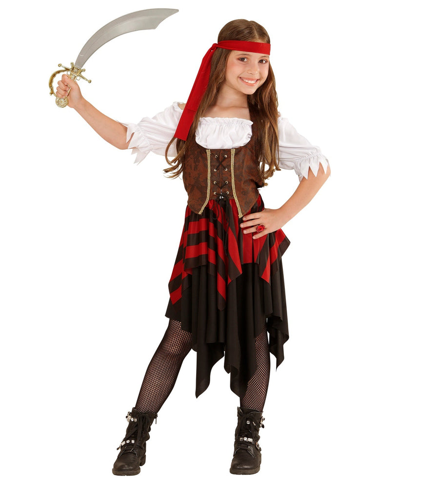 Widmann Piratin Der Meere Kinderkostüm – Mädchen Kleid Mit Korsett & Kopfband - Fasnacht24.ch