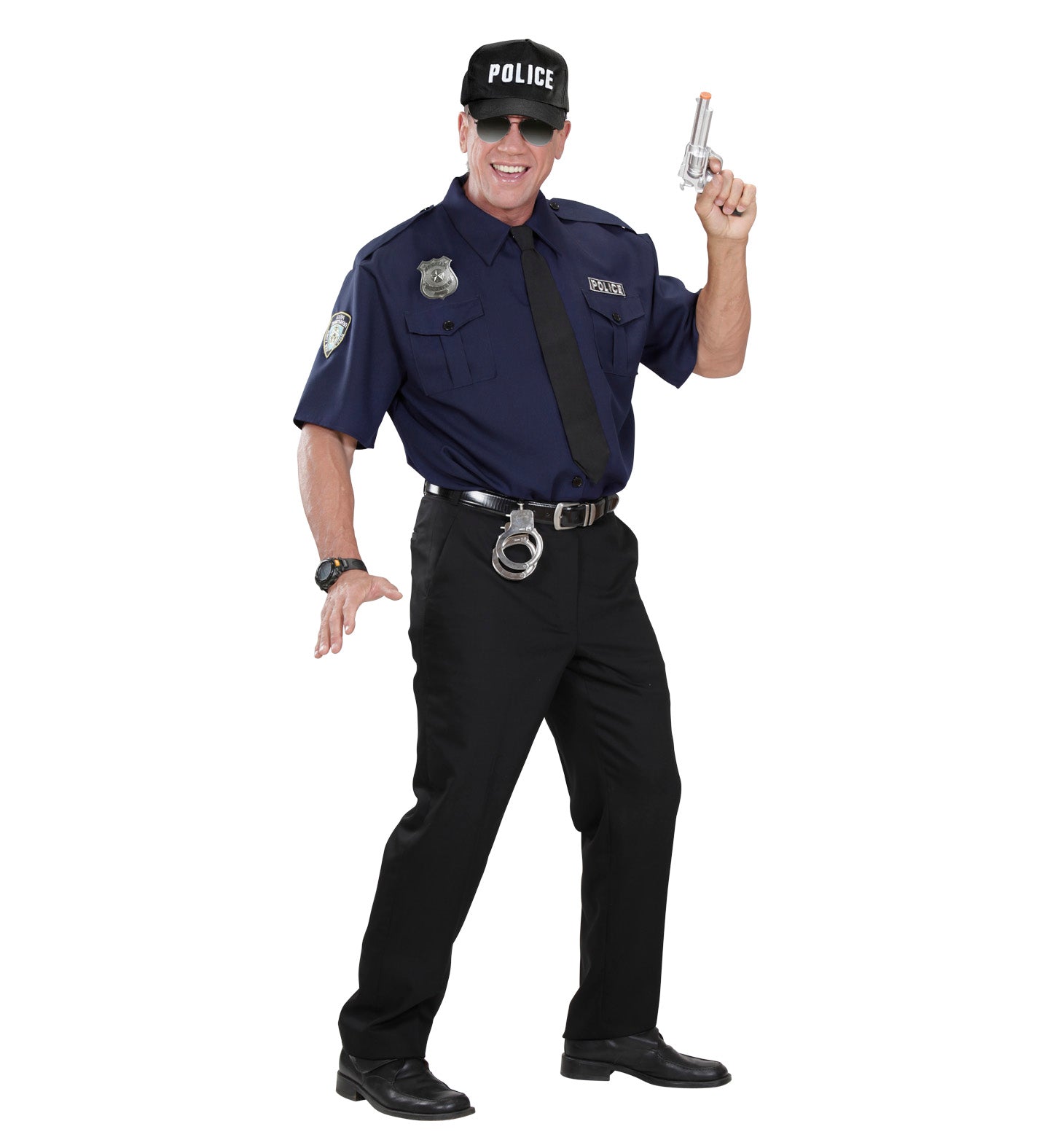 Adjustable Widmann Police Basecap in cotton blend with embroidered badge.