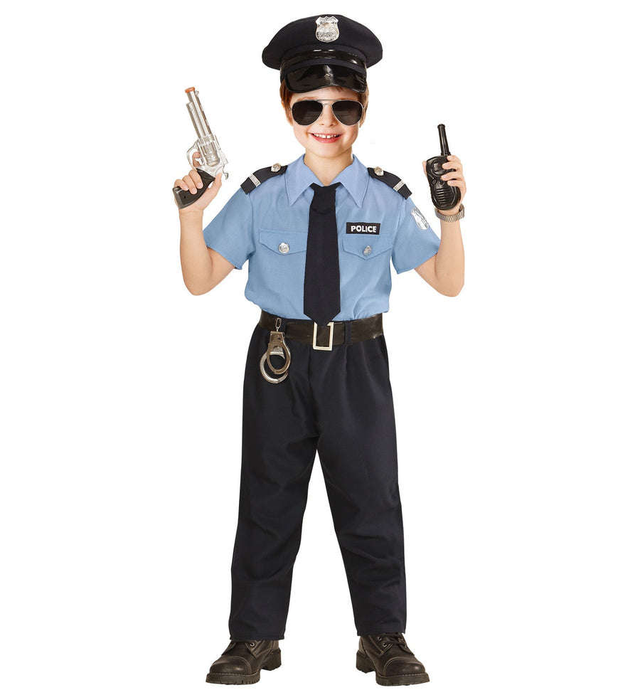 Widmann Polizei Kinderkostüm Jungen – 5-teiliges Uniform Set Polyester - Fasnacht24.ch