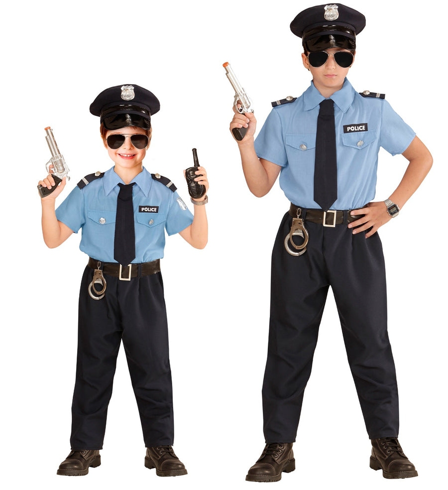 Widmann Polizei Kinderkostüm Jungen – 5-teiliges Uniform Set Polyester - Fasnacht24.ch