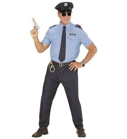Widmann Polizei Uniform Kostüm Set – Herren Hemd, Hose, Gürtel, Krawatte - Fasnacht24.ch