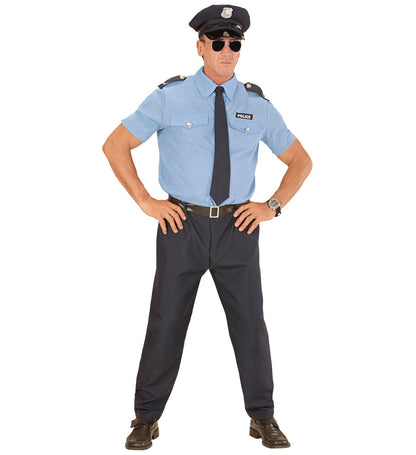 Widmann Polizei Uniform Kostüm Set – Herren Hemd, Hose, Gürtel, Krawatte - Fasnacht24.ch
