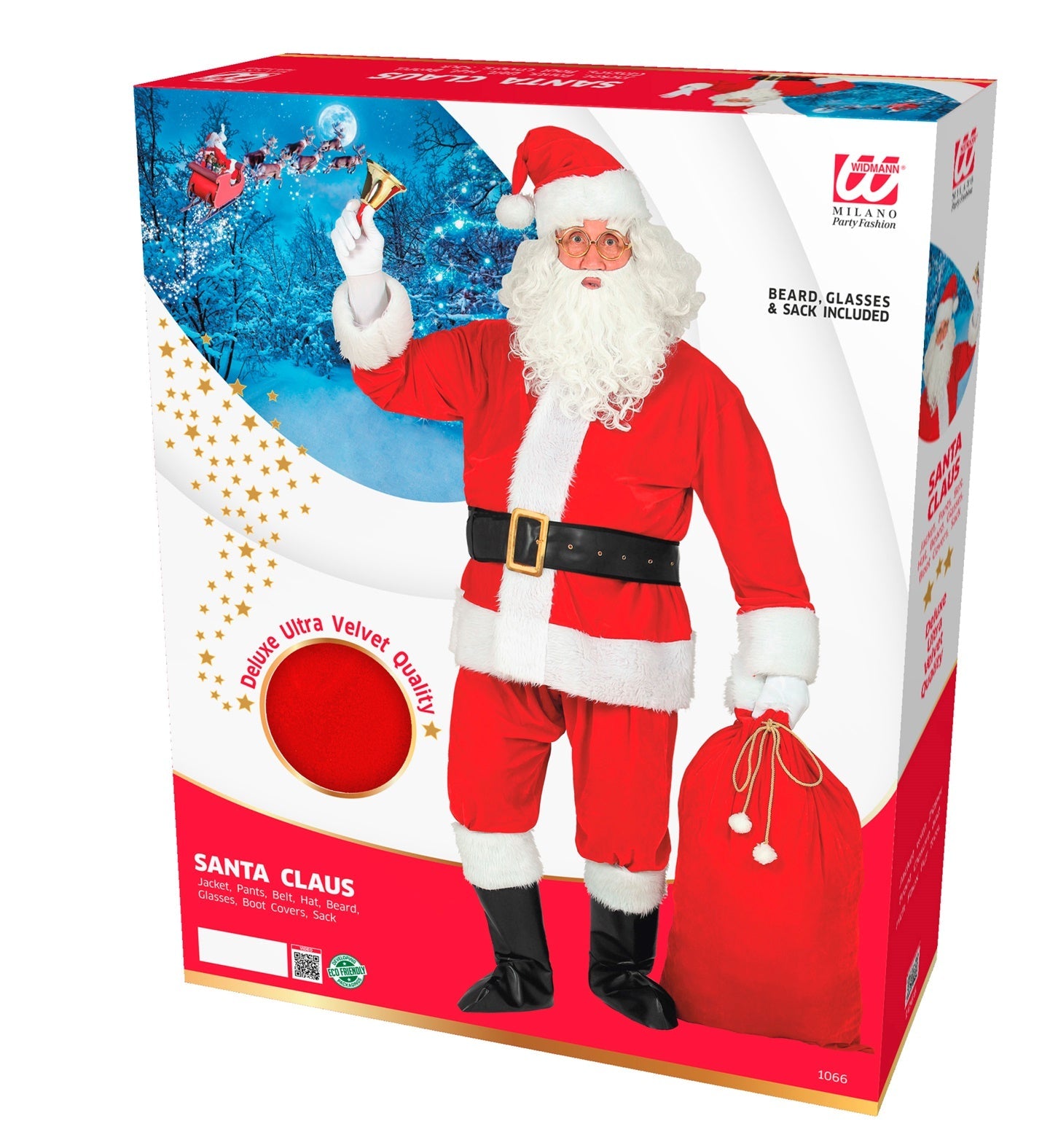 Widmann Professionelles Weihnachtsmann Kostüm – Jacke, Hose, Bart Set - Fasnacht24.ch