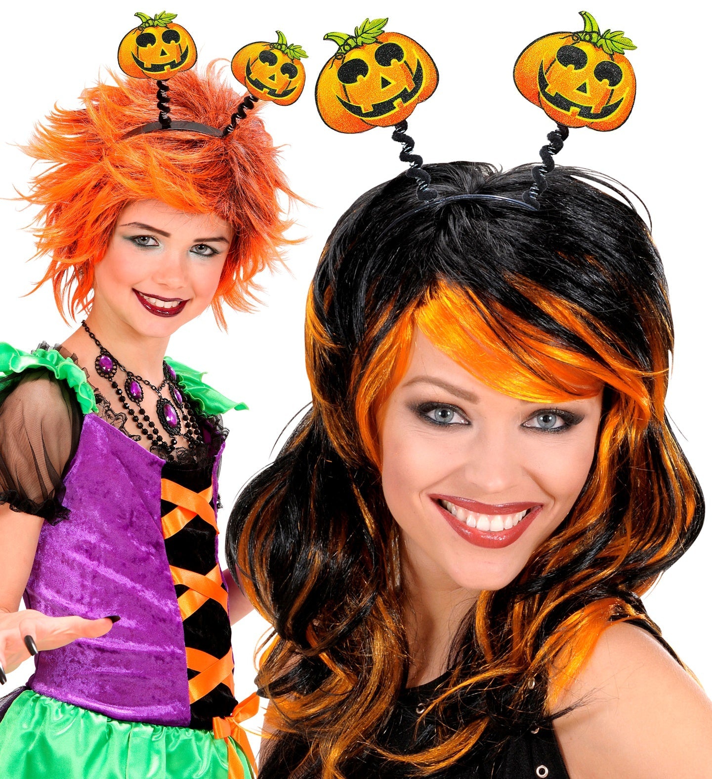 Reflektierender Kürbis Haarreif in Orange für sichere Halloween-Aktivitäten im Dunkeln.