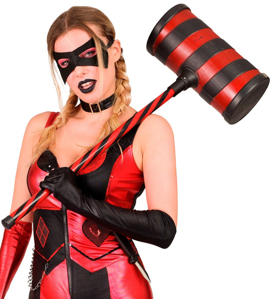 Schwarzer und roter Riesenhammer aus Schaumstoff, 78 cm lang, mit Stahlkern und wetterfestem Finish