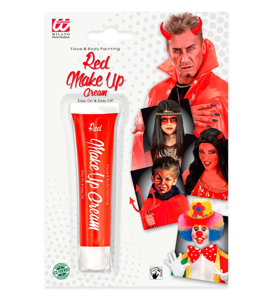 Widmann rotes Creme-Make-up in einer 28ml Tube für Bühnen- und Körpermalerei.