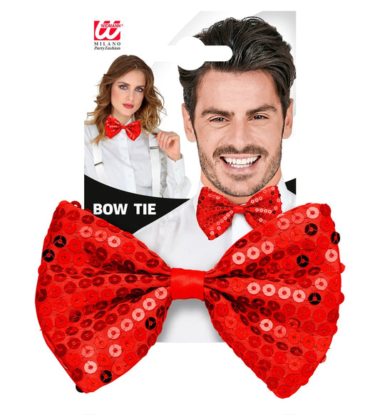 Paillettenfliege Rot – Widmann Verstellbare Festliche Fliege - Fasnacht24.ch