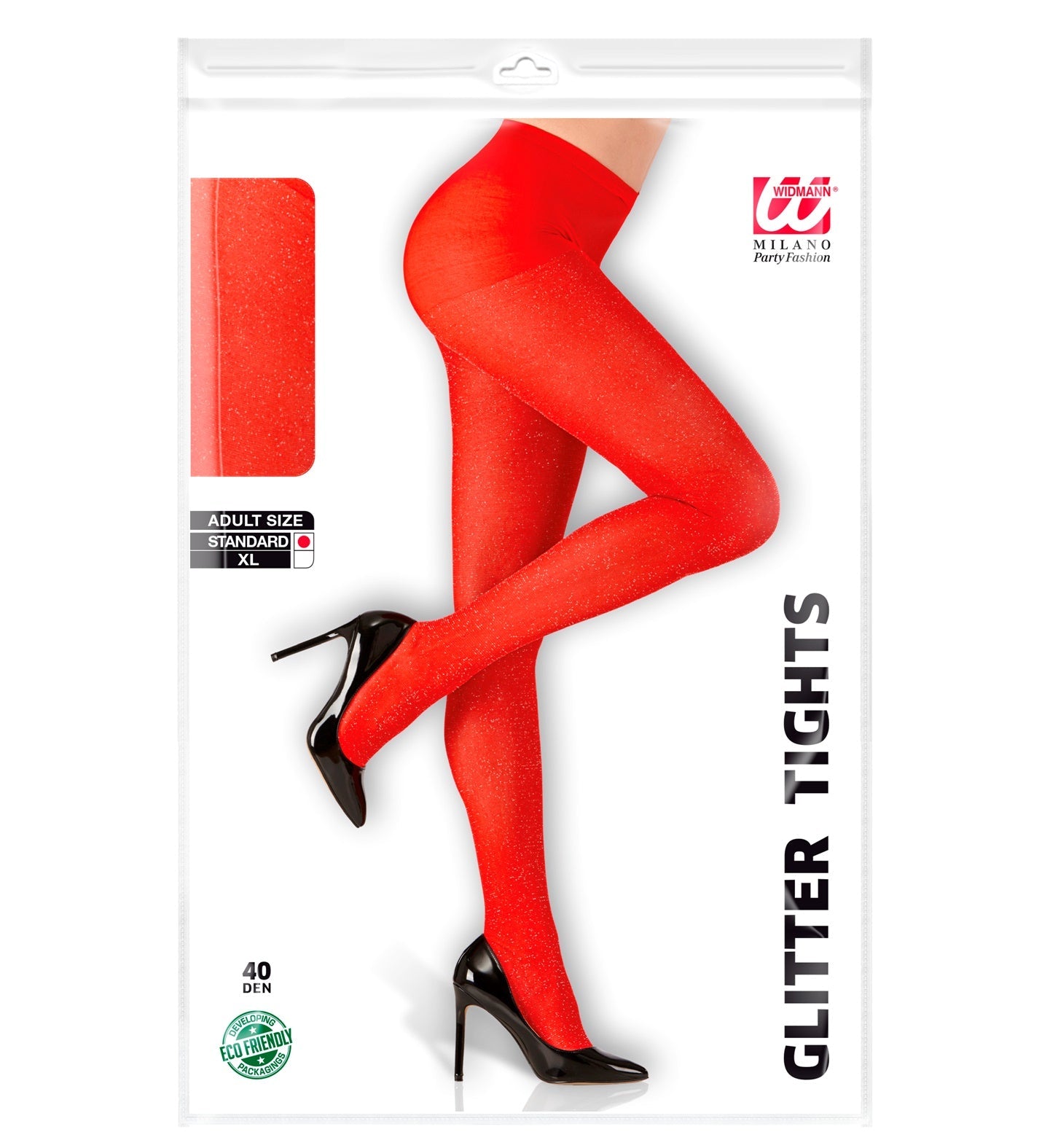 Rote, blickdichte Strumpfhose aus Mikrofaser mit verstärkter Spitze und flachem Bund.