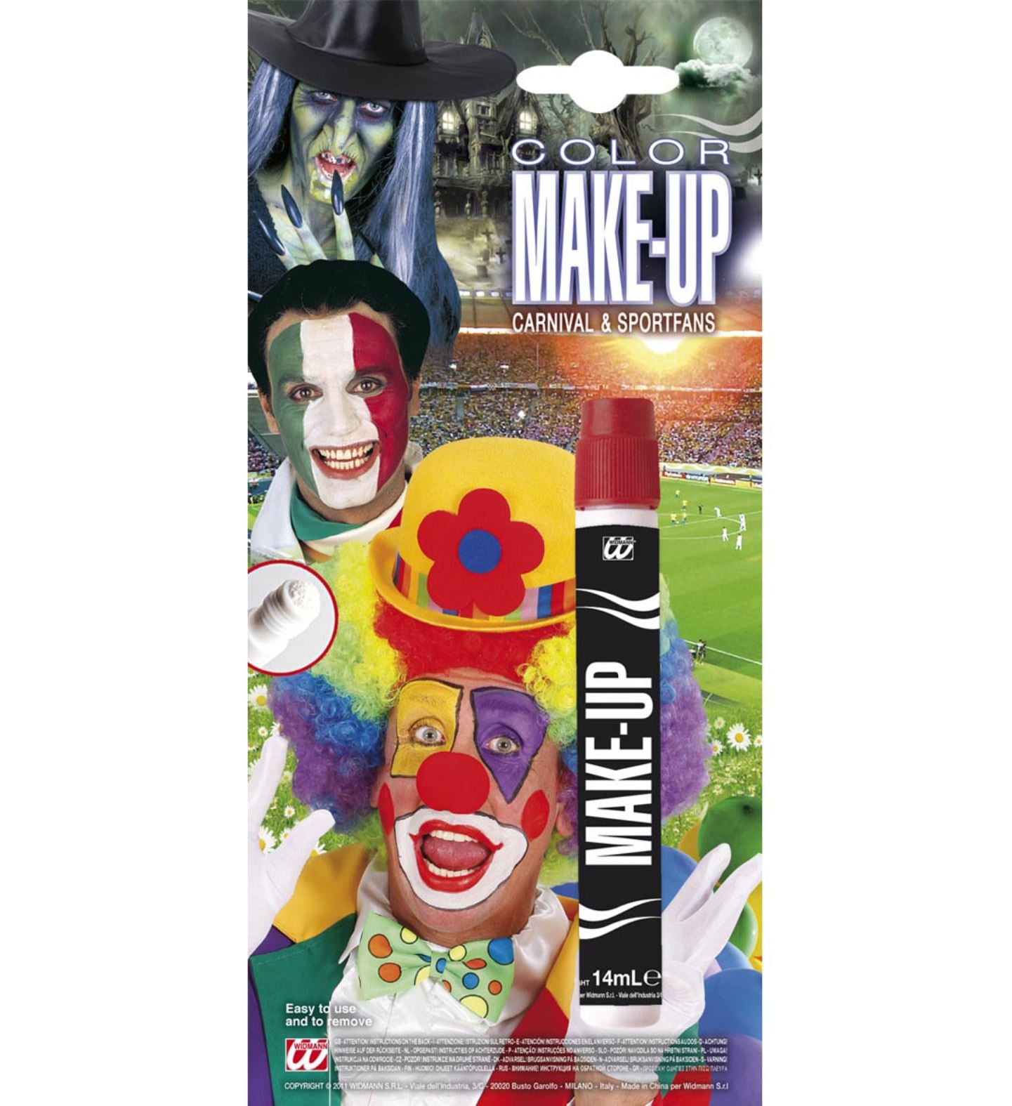 Roter Schminkstift mit cremiger Wachstextur für Karneval und Kostüme, 9 cm lang